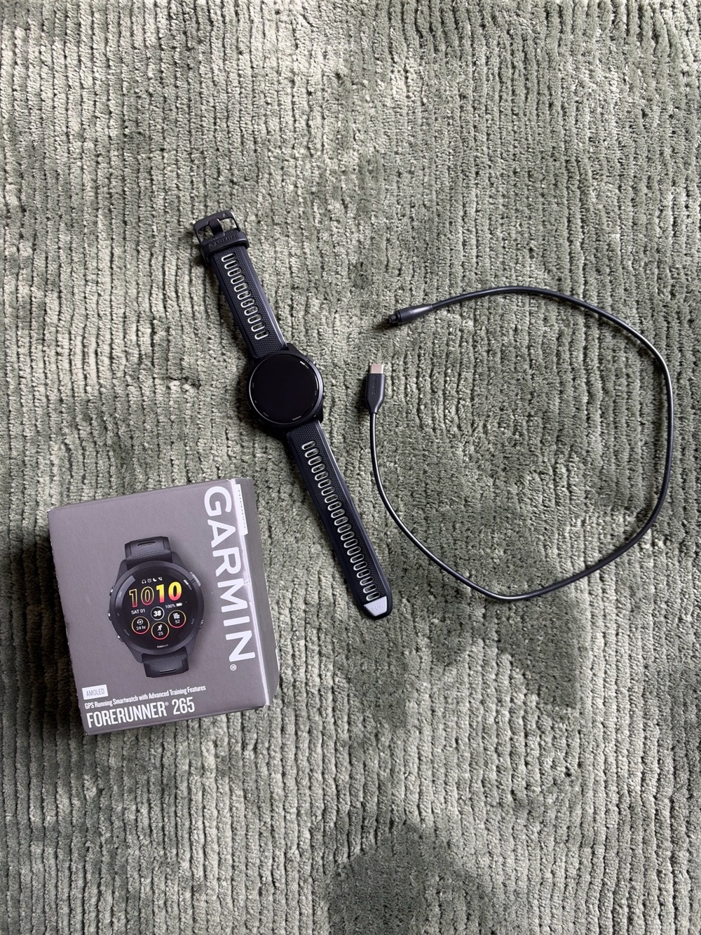 garmin Forerunner 265 Smartwatch — Black with Gray Accents